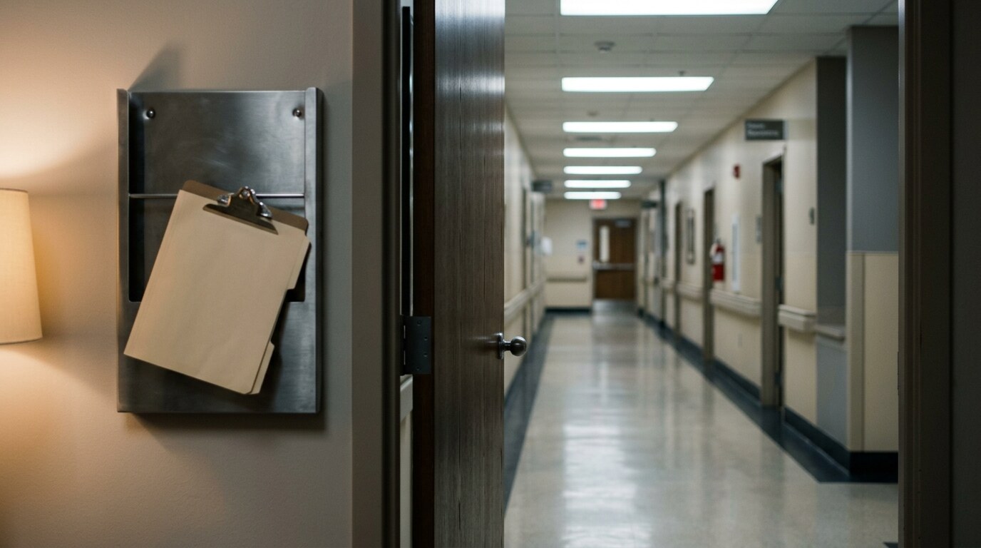 Hospital workstation showing an electronic medical record on a clinician monitor